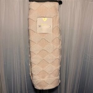 Love Marlo Cozy Plush Diamond Quilted Throw Blanket 50x70 Cream And White